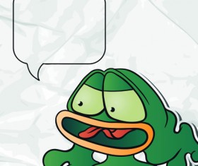 Set of funny Cartoon animals cloud to talk design vector 04