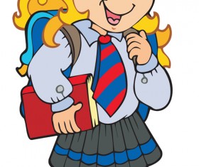 Different Cartoon school child image vector 03