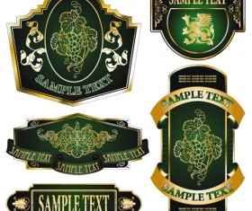 Color luxurious Labels mix vector 01