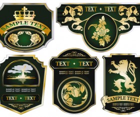 Color luxurious Labels mix vector 02