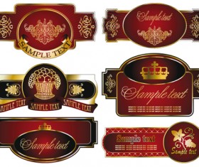 Color luxurious Labels mix vector 03