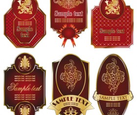 Color luxurious Labels mix vector 05