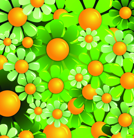 Bright Colorful flowers vector background set 02