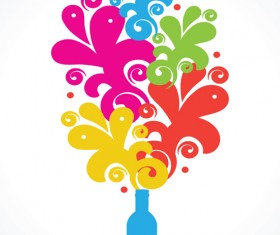 Colors floral Object vector backgrounds 01