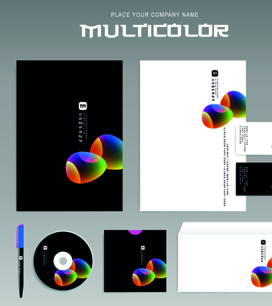 Different Corporate business kit mix vector 01