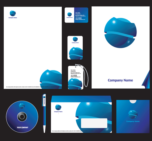 Corporate style cover design elements vector set 01