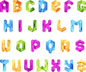 Different Crystal Alphabets mix design vector 01