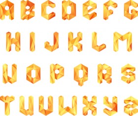 Different Crystal Alphabets mix design vector 05