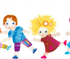 Different Happy Kids design vector graphic 01