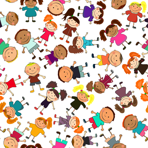 Different Happy Kids design vector graphic 02