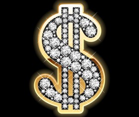 Dollar design elements vector material set 03
