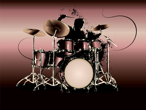 Music with Drums design elements vector 02