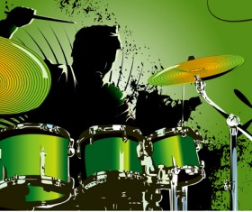 Music with Drums design elements vector 03
