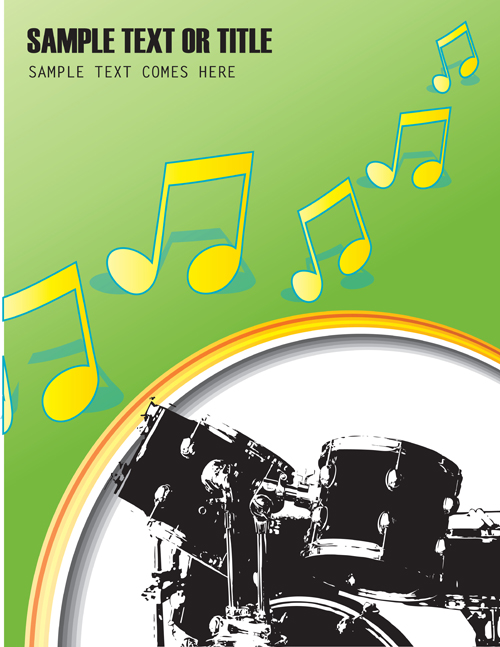 Music with Drums design elements vector 04