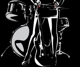 Music with Drums design elements vector 05