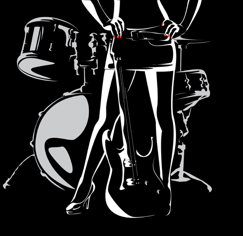 Music with Drums design elements vector 05