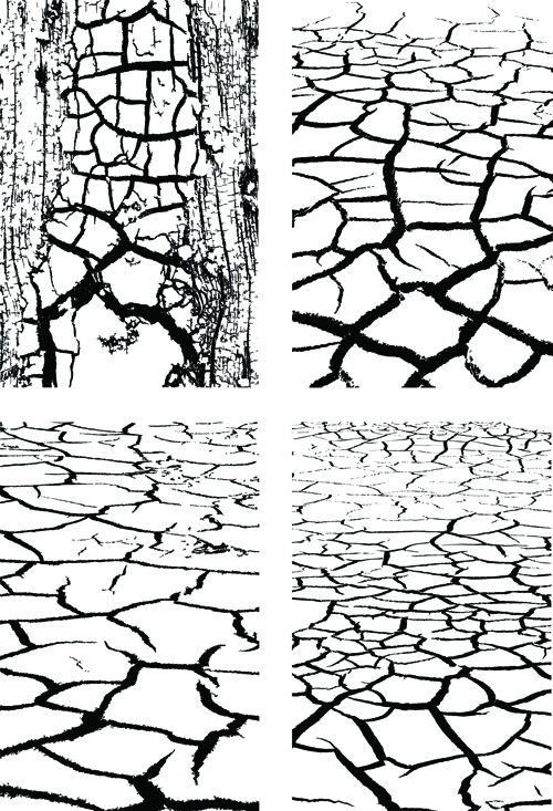 Set of Dry Land pattern design vector graphic 04