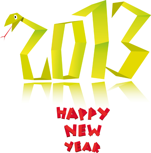 Elements of 2013 snake year design vector 01