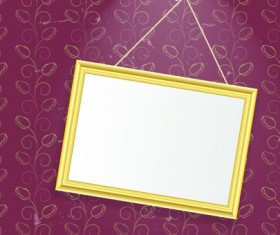 Set of Empty frame Hanging on the wall vector graphic 05