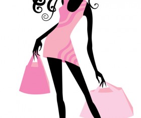 Set of Fashion girl vector graphic 02