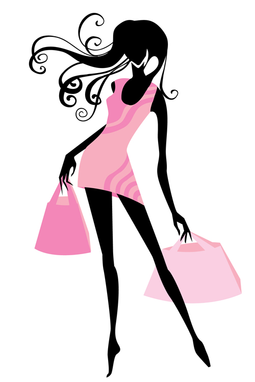 Set of Fashion girl vector graphic 02