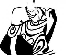 Set of Fashion girl vector graphic 04