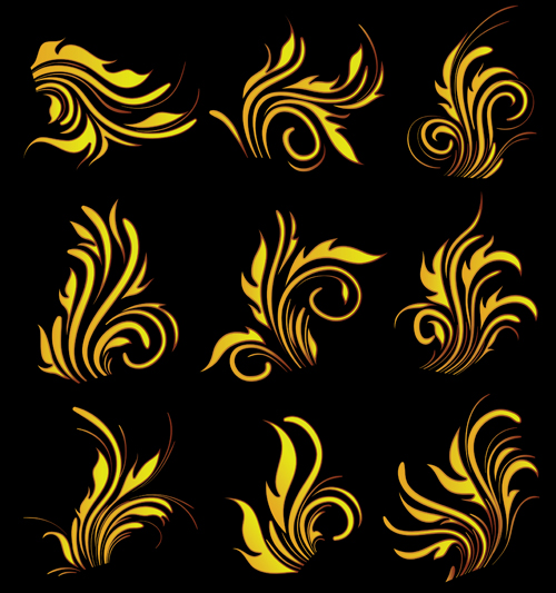 Abstract Fire Ornaments backgrounds vectro 02