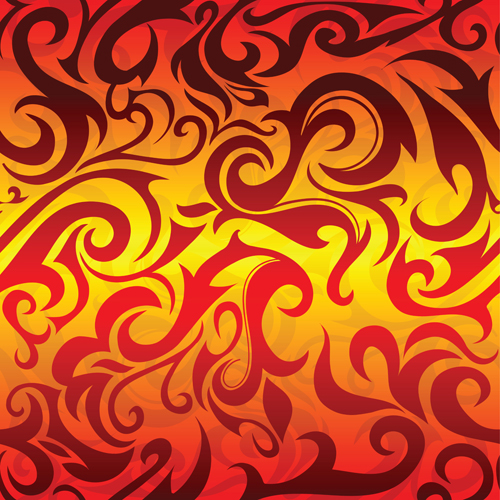 Abstract Fire Ornaments backgrounds vectro 03