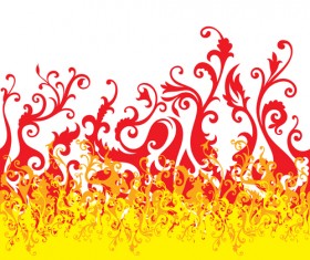 Abstract Fire Ornaments backgrounds vectro 04