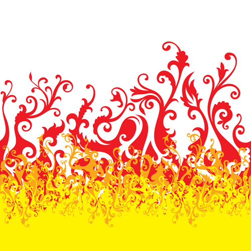 Abstract Fire Ornaments backgrounds vectro 04