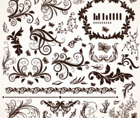 Floral Design Ornaments elements mix vector 01