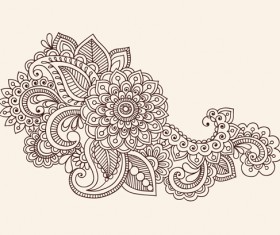 Set of Pretty Floral Ornaments design vector 04