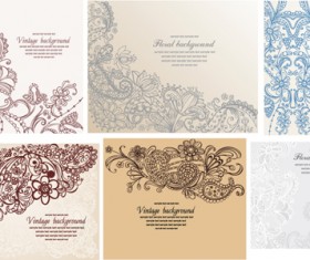 Set of Pretty Floral Ornaments design vector 06