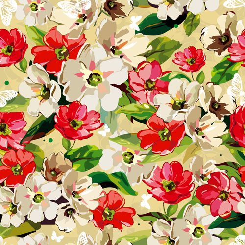 Set of different Flower Pattern elements vector 11