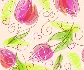 Set of different Flower Pattern elements vector 02