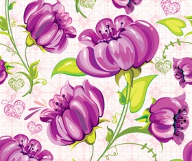 Set of different Flower Pattern elements vector 04