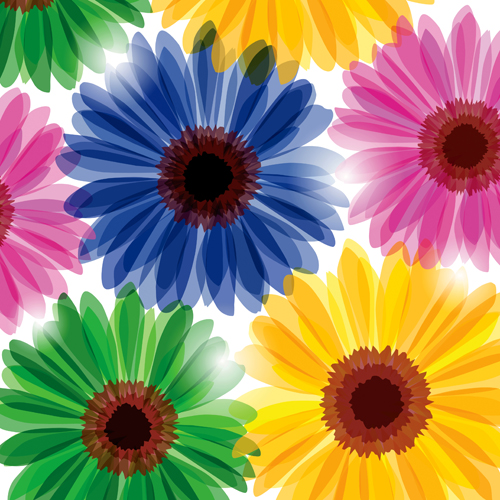 Set of different Flower Pattern elements vector 07