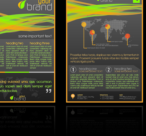 Commonly Flyer and business card design vector 01