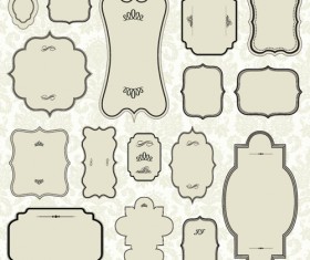 Retro decor Frames design vector 01