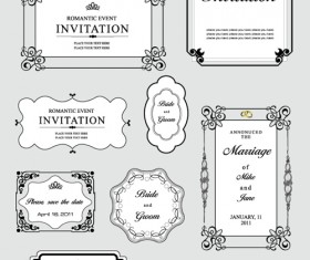 Retro decor Frames design vector 04