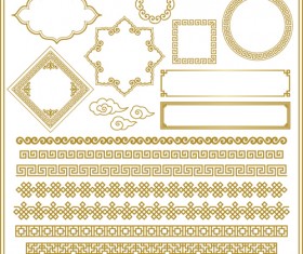 Retro decor Frames design vector 05