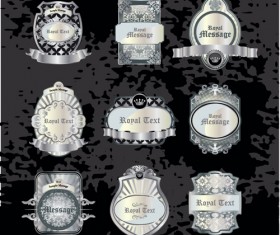 Golden luxurious Retro labels design vector 01