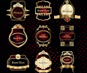Golden luxurious Retro labels design vector 02