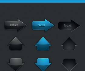 black and blue web button vector set 05