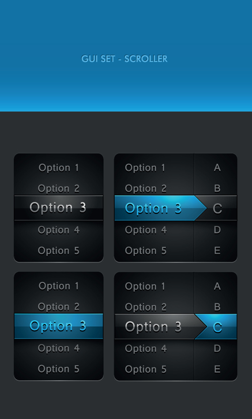 black and blue web button vector set 06