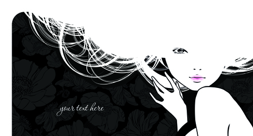 Hairdresser and  beauty salon theme vector background 02