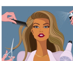 Hairdresser and  beauty salon theme vector background 04