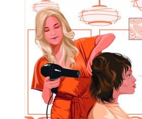Hairdresser and  beauty salon theme vector background 05