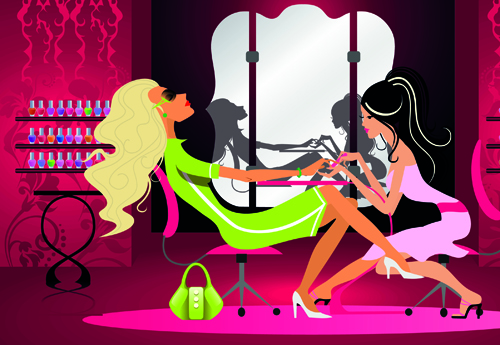 Hairdresser and  beauty salon theme vector background 07