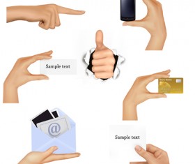 Different Hands gesture design vector 03